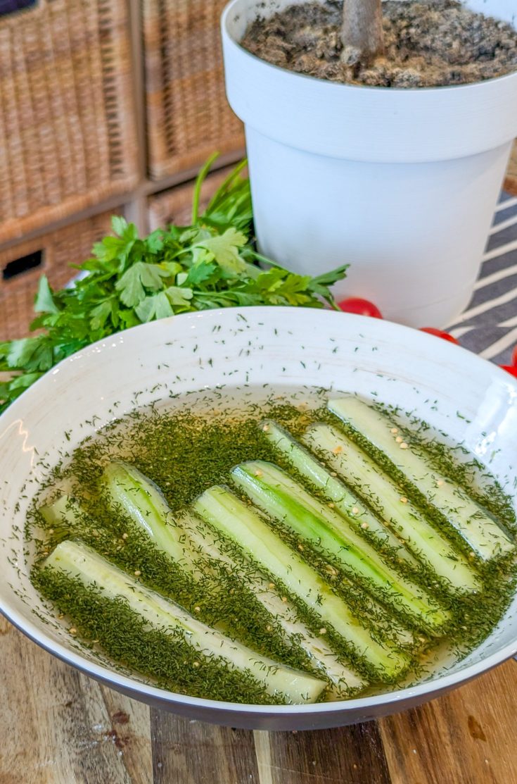 Refrigerated dill pickles