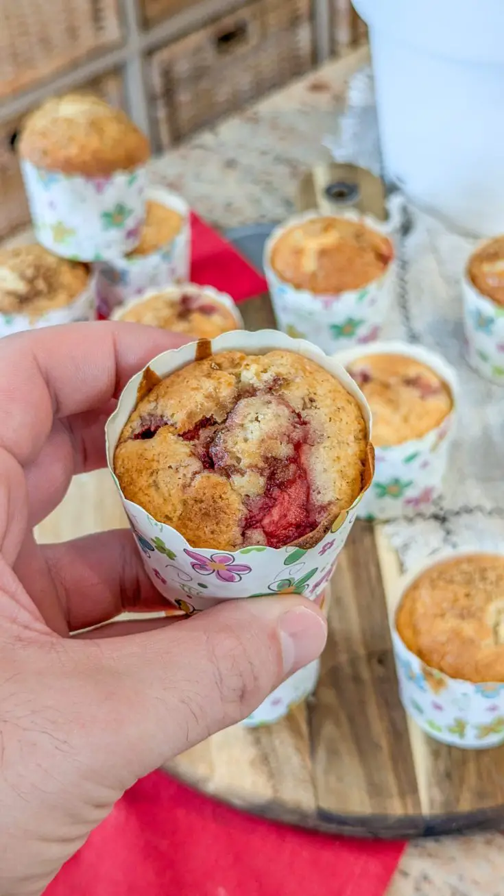 Fresh strawberry muffins