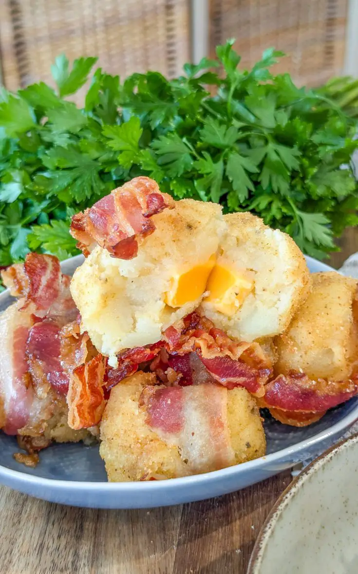 Mashed potato and bacon bombs filled with cheese